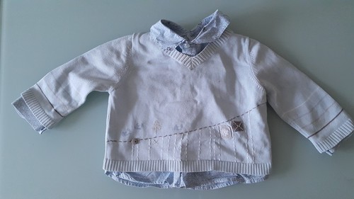 Pull bleu clair avec chemise - avec,