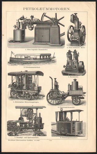 1897 gravure originale moteurs - gravure,