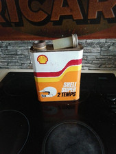  ANCIEN Bidon Huile SHELL  SUPER 2 TEMPS BOUCHON DOSEUR 
