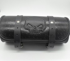 DSTYLES SACCOCHE DE FOURCHE TROUSSE A OUTILS POUR MOTO CUIR NOIR NEUF 2