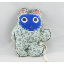 Doudou lapin chat bleu tissu fleur masque DPAM Du Pareil Au Même - 6633