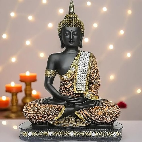 Meditating sitting buddha idol - sitting,