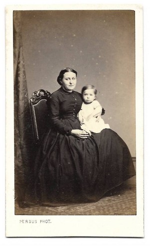 Photo cdv femme avec bebé - femme,