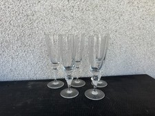 Lot de 5 flûtes à champagne en cristal taillé