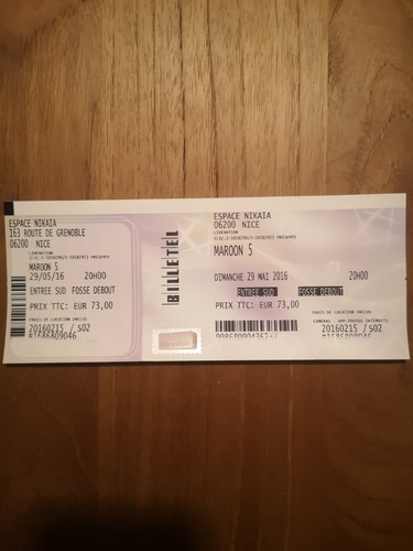 Billet concert maroon pour - concert,