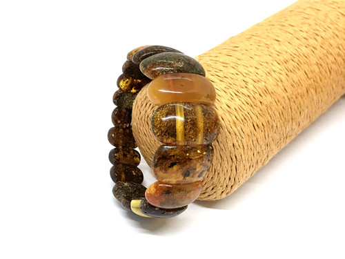 Ancien bracelet ambre vintage - ambre,