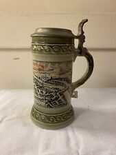 CHOPE DE BIERE EN FAIENCE ESTAMPILLEE GERZIT GERZ DECOR GRAVURE ANCIENNE KEMPTEN