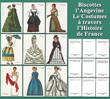 Biscottes l’Angevine, 16 images Le Costumes à travers l’Histoire de France
