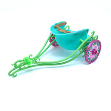 PLAYMOBIL * PAYS MAGIQUE * Calèche Fée Turquoise Roues Roses Harnais Vert 5446