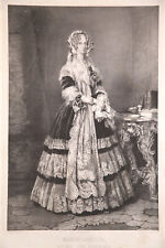 XIXe 1842 Gravure 51x75 Marie Amélie Reine des Français WINTERHALTER GREVEDON