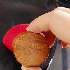Brosse de nettoyage pour disque vinyle, brosse de nettoyage à manche en bois