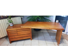 bureau et tabouret orme massif