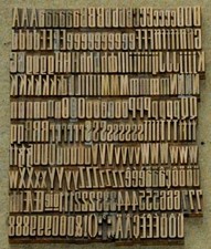 Police de Caractères à dorer fer reliure dorure bronze/laiton ancien cuir livre/