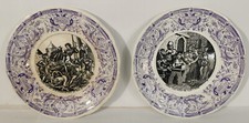 LOT ANCIENNES ASSIETTES PARLANTES JEANNE D'ARC N° 10 et 11 DIGOIN SARREGUEMINES