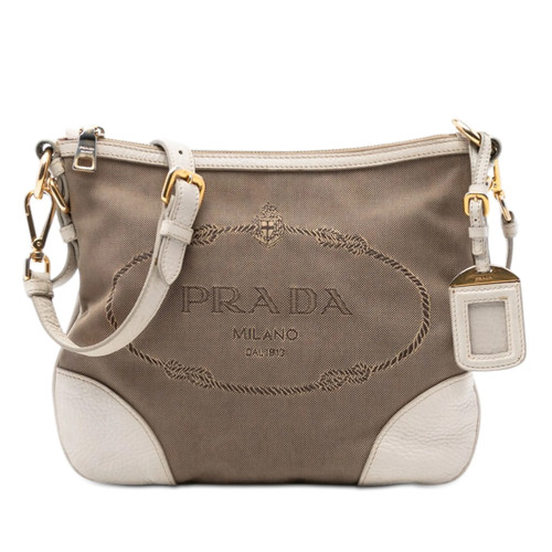 Prada toile canapa logo sac - toile,
