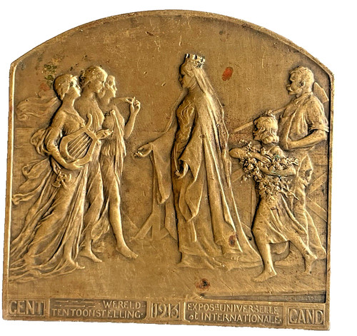 Plaque bronze signée - plaque, g