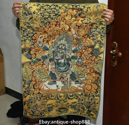 Old tibet cloth silk - tibet, mahakala