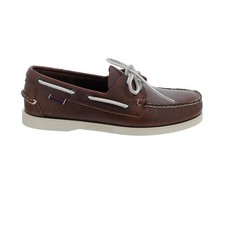 Sebago Docksides, Cuir Ciré, Marron - Blanc, Hommes 70000G0-A02 Marron