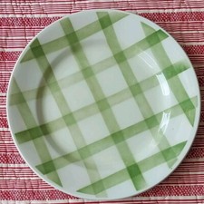 PLAT ROND FAIENCE ORCHIES MOULIN DES LOUPS CARREAUX VERTS TORCHON D 27,5 cm