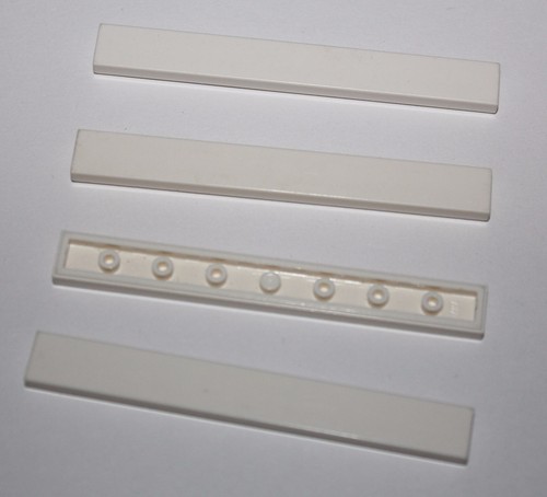 Lego white tile 1x8 - white, ref