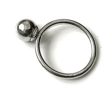 BAGUE Vintage Argenté Boule lisse T57 très beau ! Excellent état