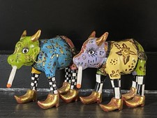 Sculpture Toms Drag. Lot Deux Vaches. Neuves