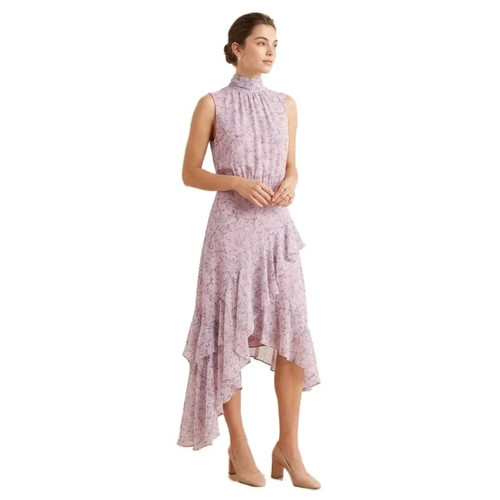 Cece pink floral mock - cece, neck