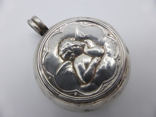 Médaillon hochet argent - médaillon, en