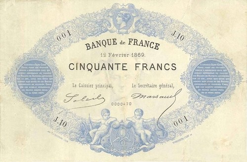 Francs type 1868 indices - francs,