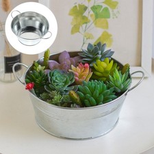 1pc Ménage Flower Bucket Pot Fruit Pot De Végétale Support de stockage (argent)