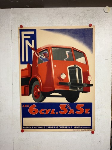 Rare affiche ancienne - , camion