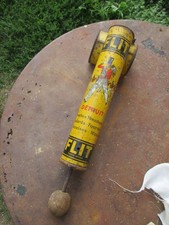 FLIT  sulfateuse pulverisateur bidon huile ancien oil can tin fly tox Esso