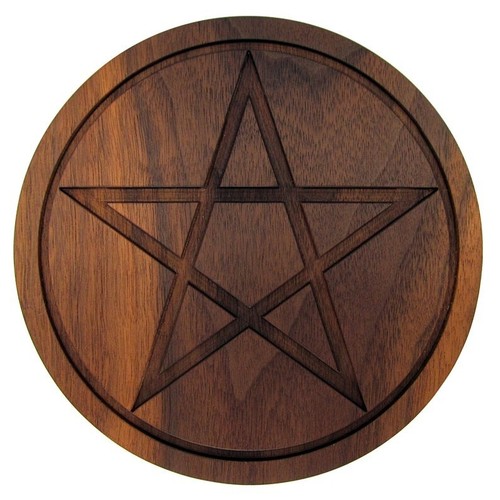 Pentacle autel bois - pentacle, d'autel