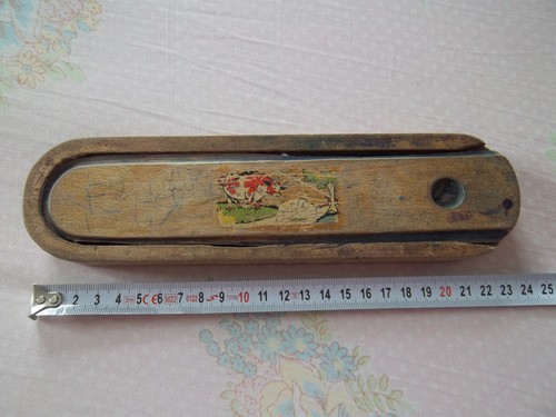 Ancien plumier bois vintage - plumier,