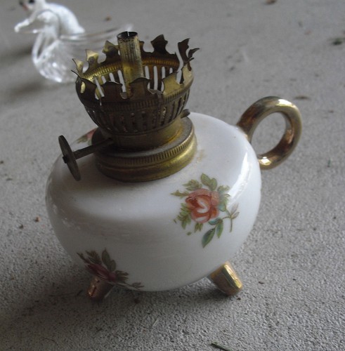 Vintage porcelain small oil - porcelain,
