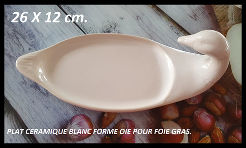 Beau plat blanc forme - oie, de