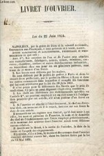 Livret d'ouvrier de 1860. -