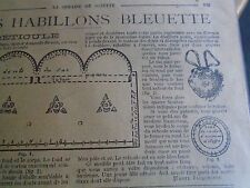  PATRON ORIGINAL  POUPEE " BLEUETTE " SAC RETICULE ELEGANT   DECEMBRE 1916