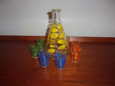 Service à liqueur 9 pieces 1950 1960 en verre 