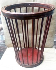 BANETTE PANIER CORBEILLE A PAPIER BUREAU VINTAGE BOIS 1930 ART DECO