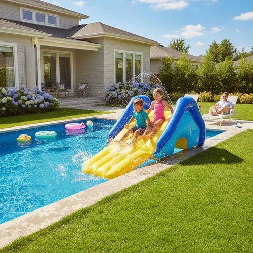 Toboggan aquatique avec jet - toboggan,