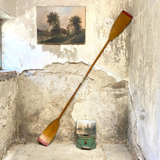 Ancienne Rame Pagaie Bois Canoë Bateau Barque Nautique - Vintage 1950's