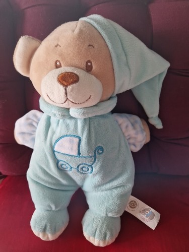 Doudou peluche ours bleu - doudou,