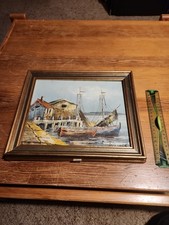 Très Jolie Peinture  "Port Et