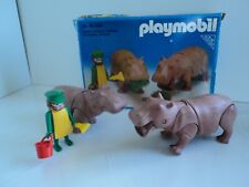 PLAYMOBIL vintage city life zoo hippopotames soigneur set 3547 de 1981 / boîte