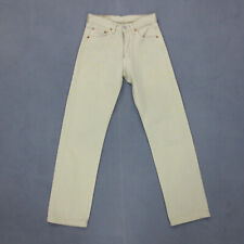 Jean Droit Vintage 90s Made in France Levi's 501 Femme W27 L34 Beige Coton