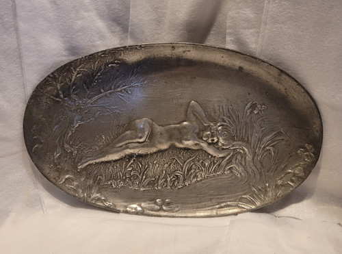 Rare ancien plat étain - ancien, art
