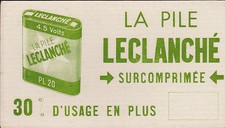 BUVARD ANCIEN PUBLICITAIRE- LA PILE LECLANCHE - 4.5 VOLTS -