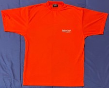 Authentic T-Shirt Balenciaga Wardrove Unisex Orange - XXS Long 77cm. Large 56cm.