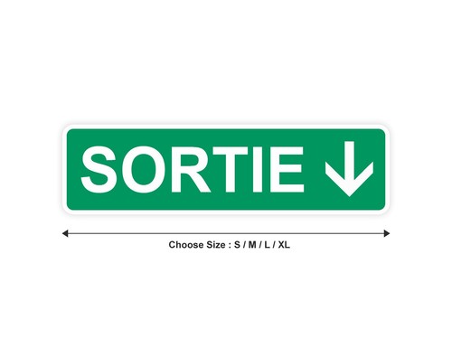Sticker panneau sortie - sticker, secours